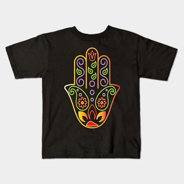 hamsa hand Kids T-Shirt by  Berbero